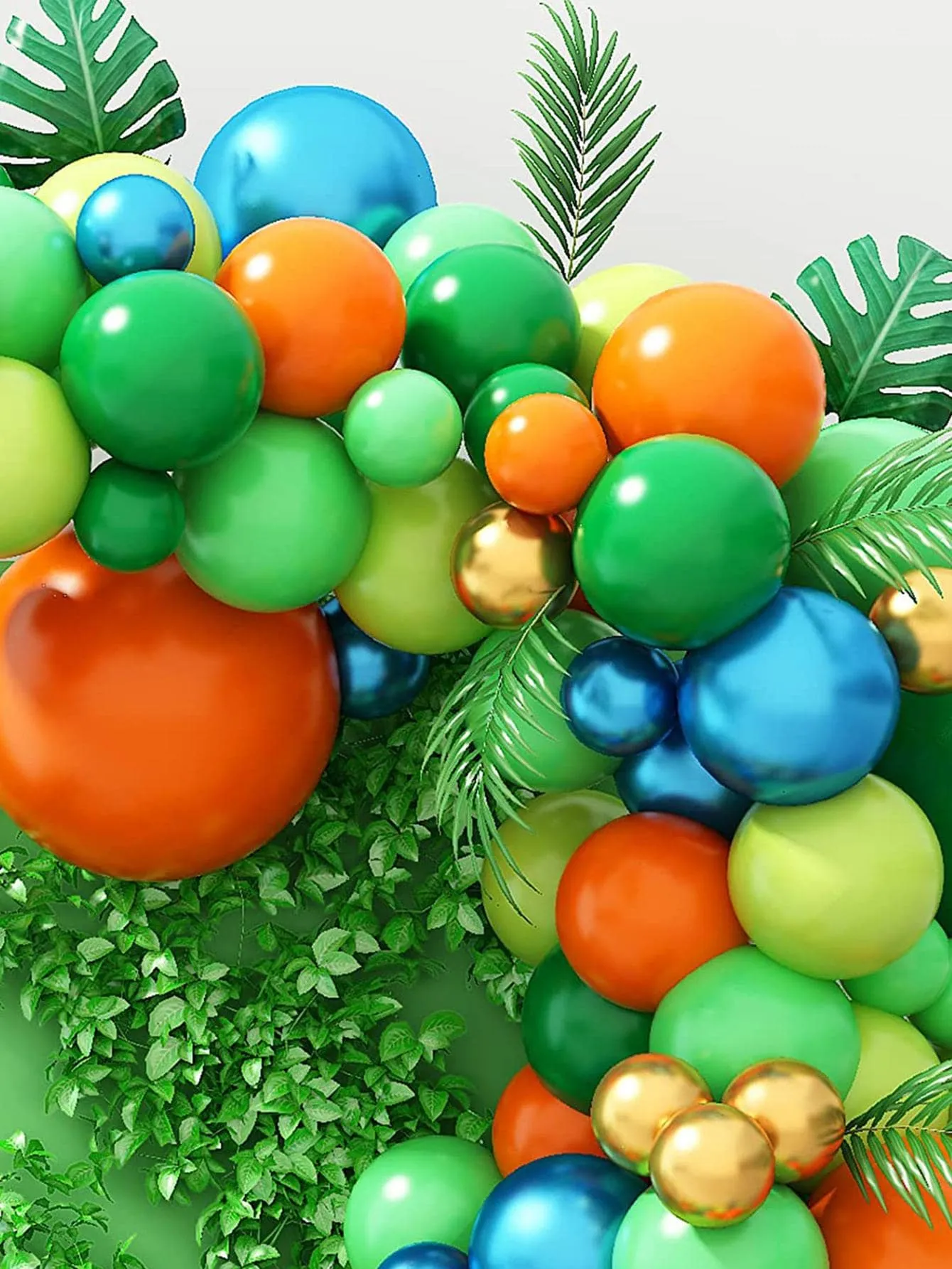 146pcs Dinosaur Theme Party Decor Green Balloon Garland Arch Kit With Dinosaur Foil Ball for Boys Birthday Party Wedding Decorations