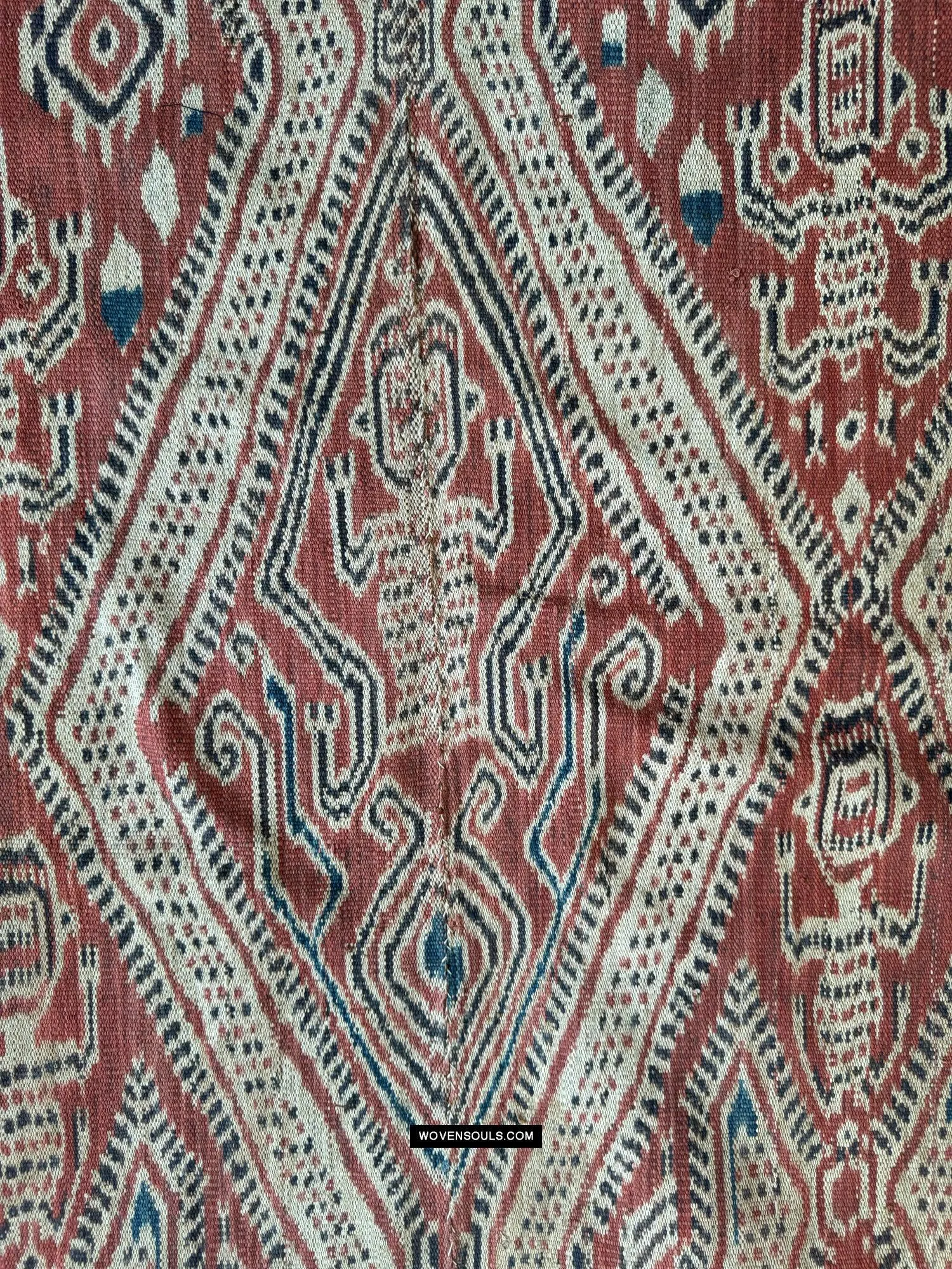 1837 Antique Iban Ceremonial Ikat - Serpent