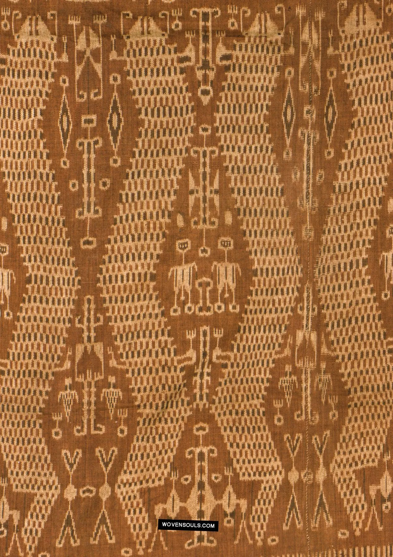 1847 Antique Iban Ceremonial Ikat - Serpent