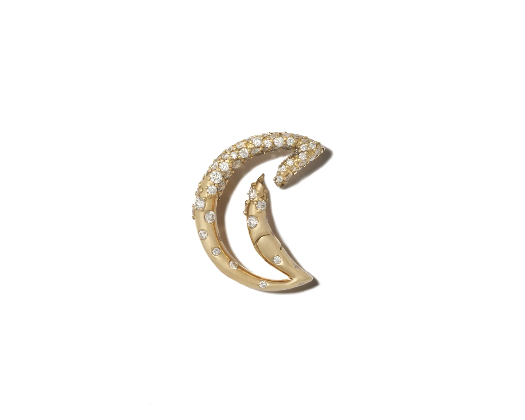 18k Gold Dipped Moonlock with Diamonds on a Gold Heavy Curb Chain