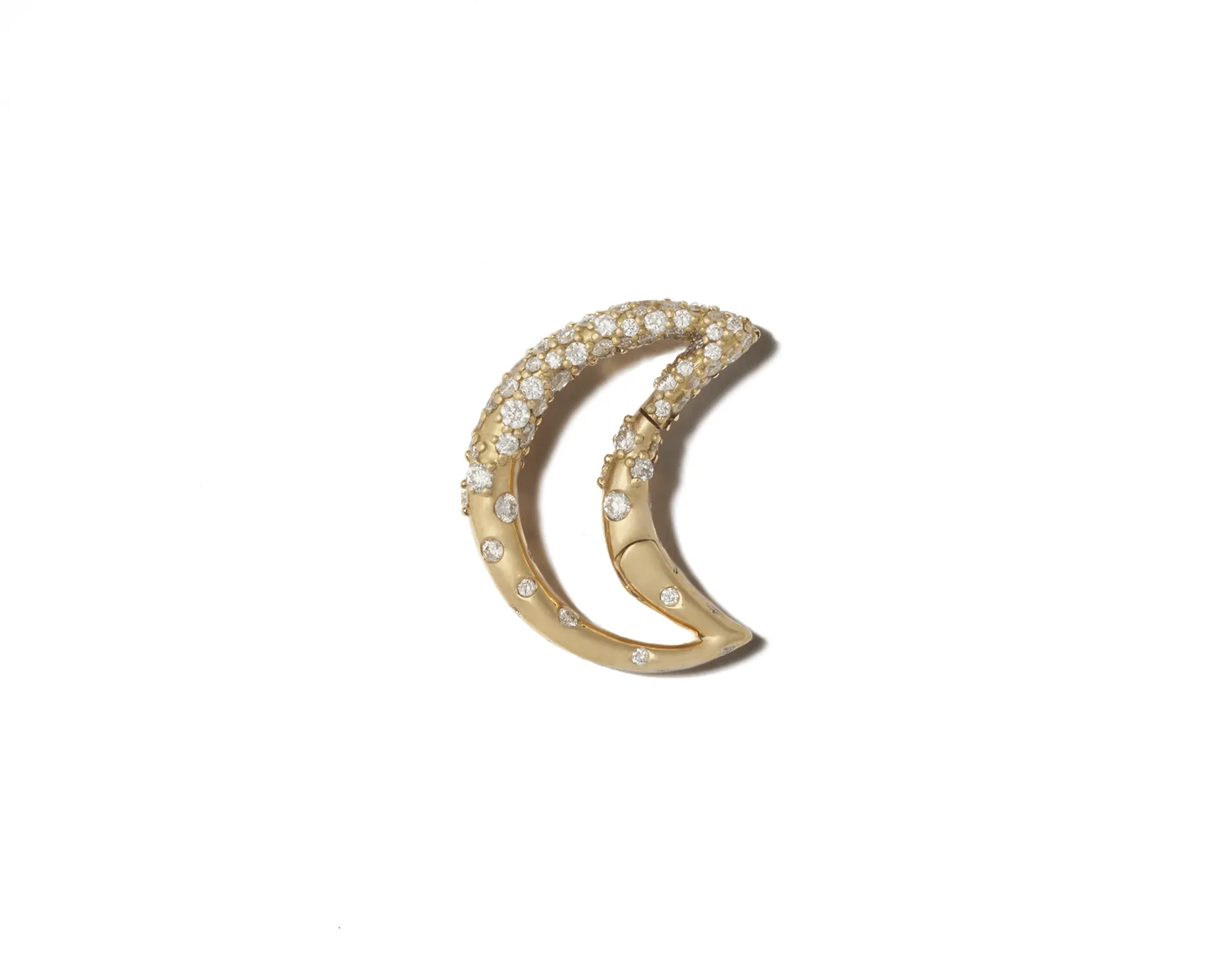 18k Gold Dipped Moonlock with Diamonds on a Gold Heavy Curb Chain