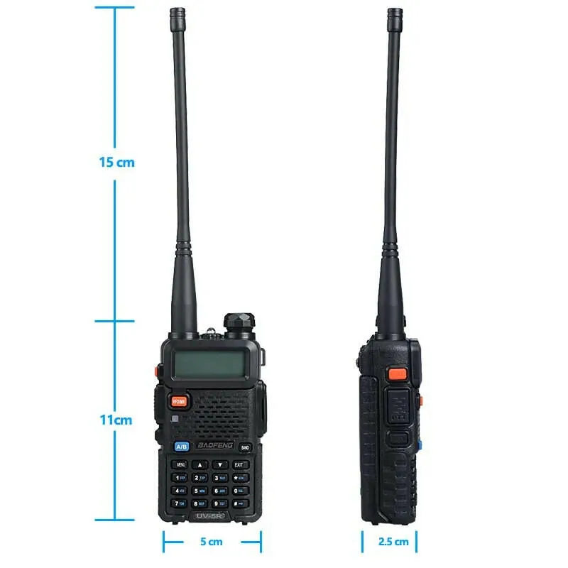 2pcs Baofeng Original UV5R Walkie Talkie Dual Band 136-174Mhz 400-520Mhz Portable BF UV-5R 8W Two Way Radio Pofung Transceiver