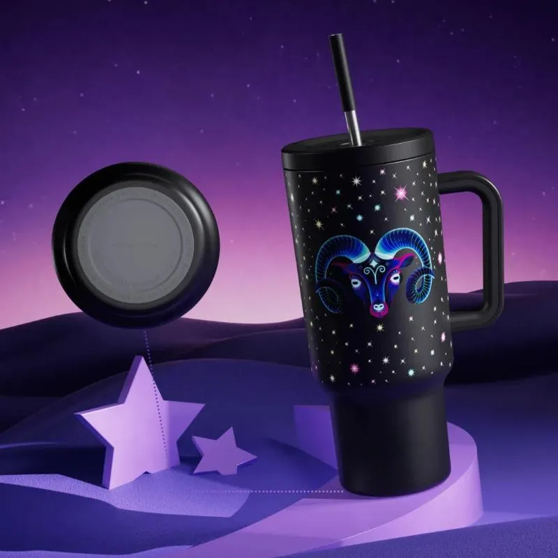 40 Oz Tumbler With Straw Zodiac Collections