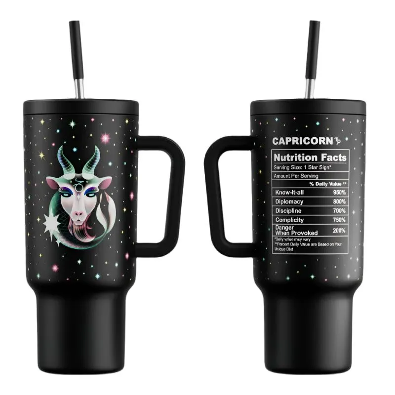 40 Oz Tumbler With Straw Zodiac Collections