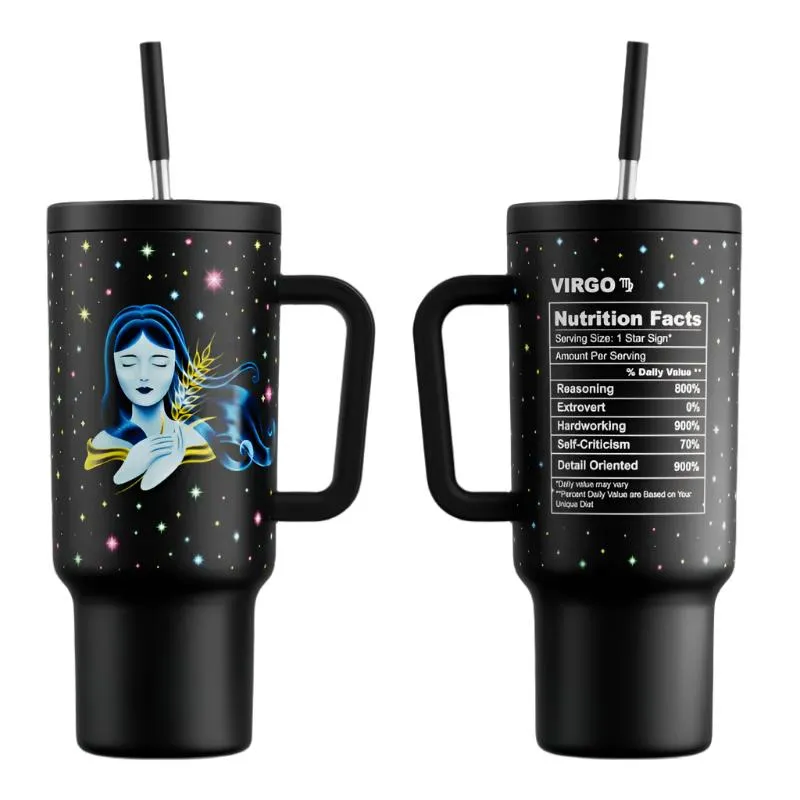 40 Oz Tumbler With Straw Zodiac Collections