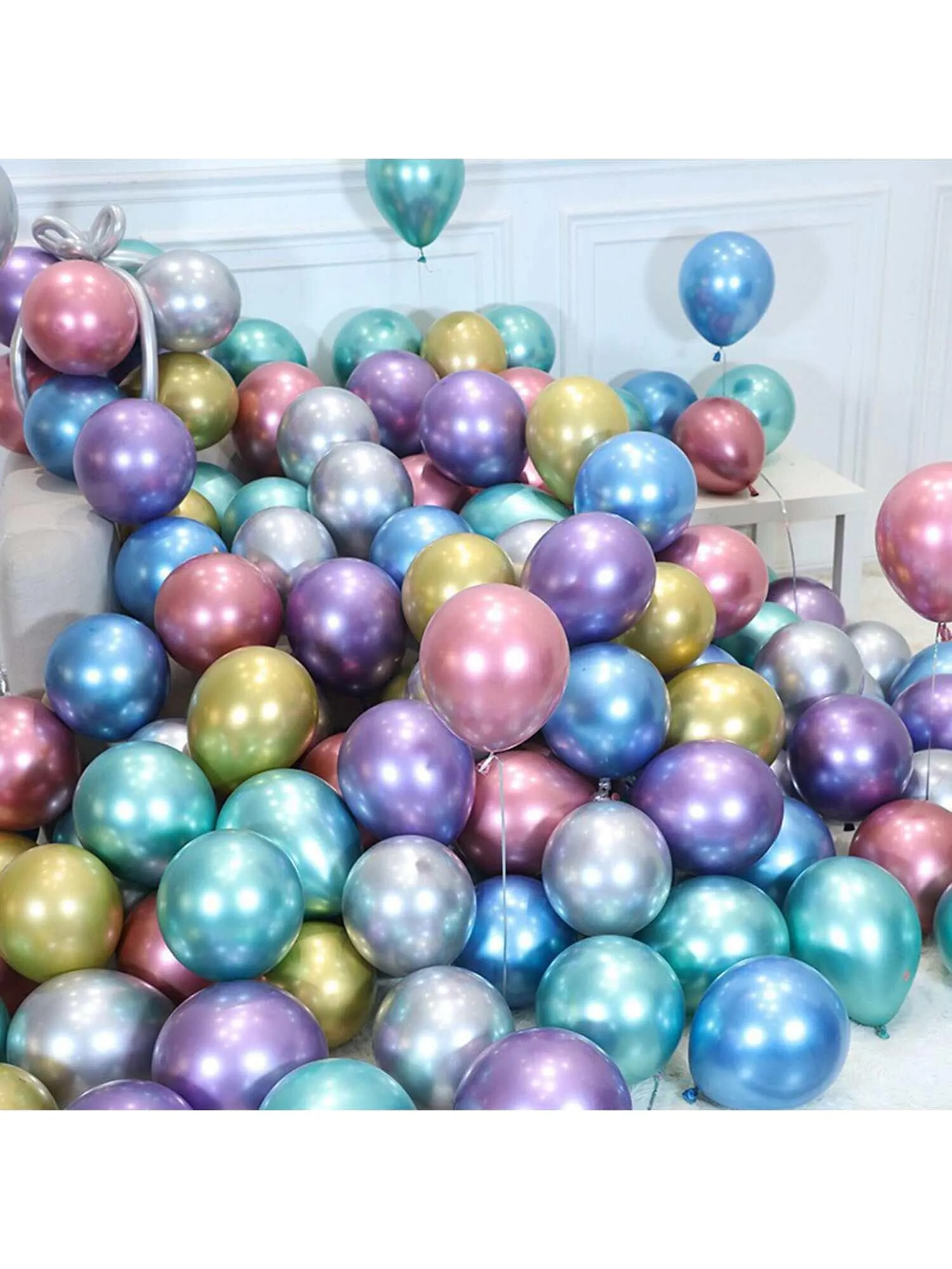 50pcs 5inch/12cm Metallic Latex Balloons For Wedding Birthday Decoration