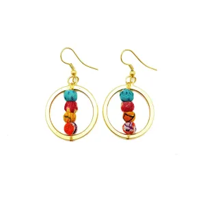 Aasha Row Of Beads Circle Earrings