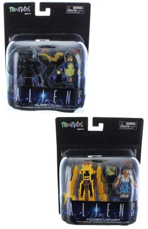 Aliens Deluxe Minimates Set of 2, Queen Alien & Power Loader