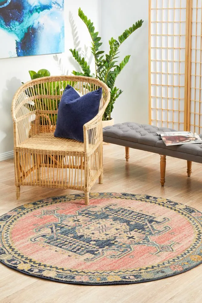 Artin Power Loomed Earth Round Rug