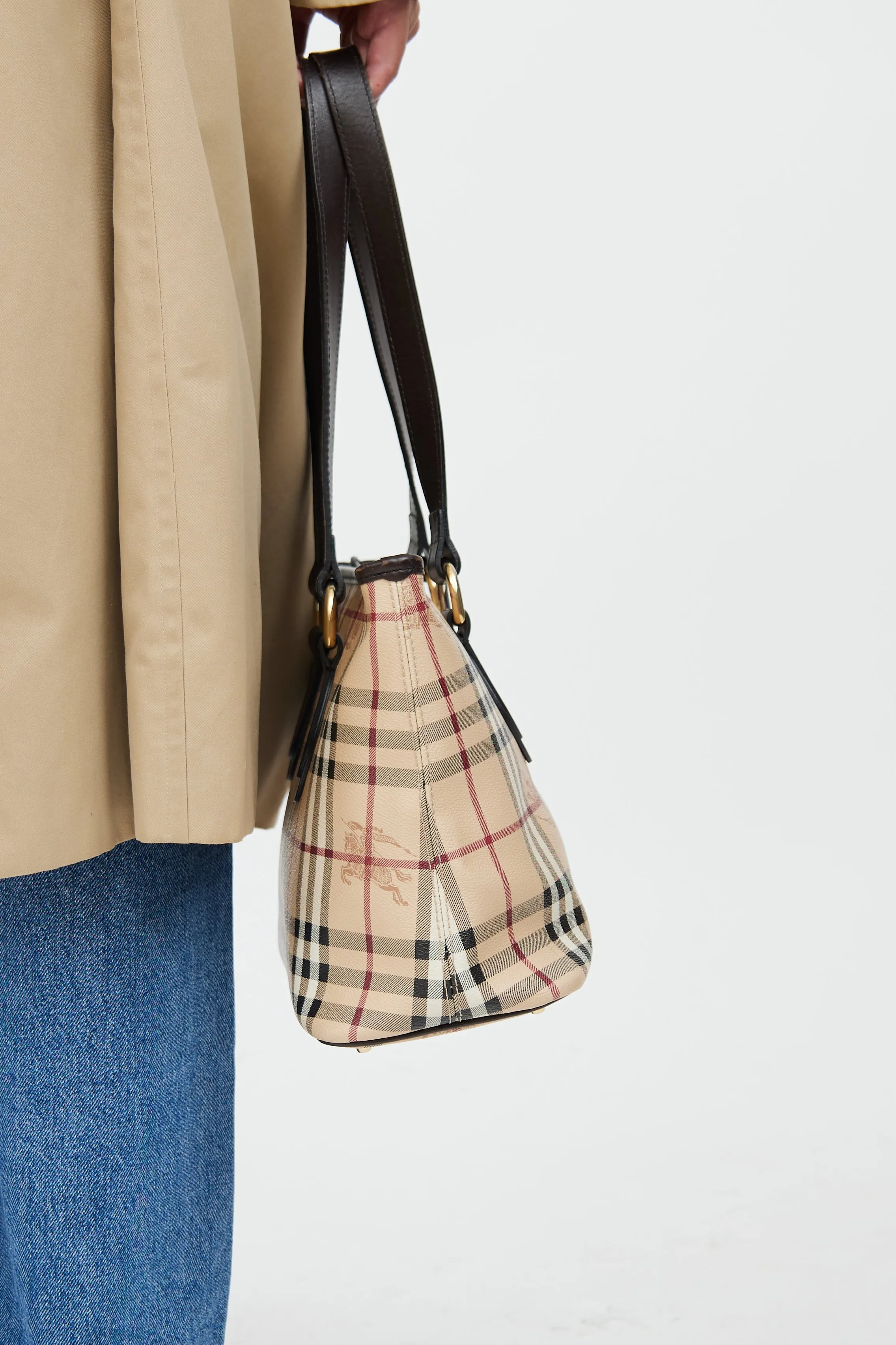 Beige Haymarket Check Regent Tote Bag