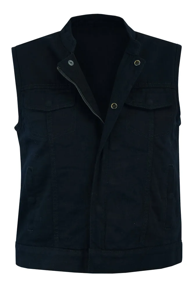 Black Advance Construction Denim Vest