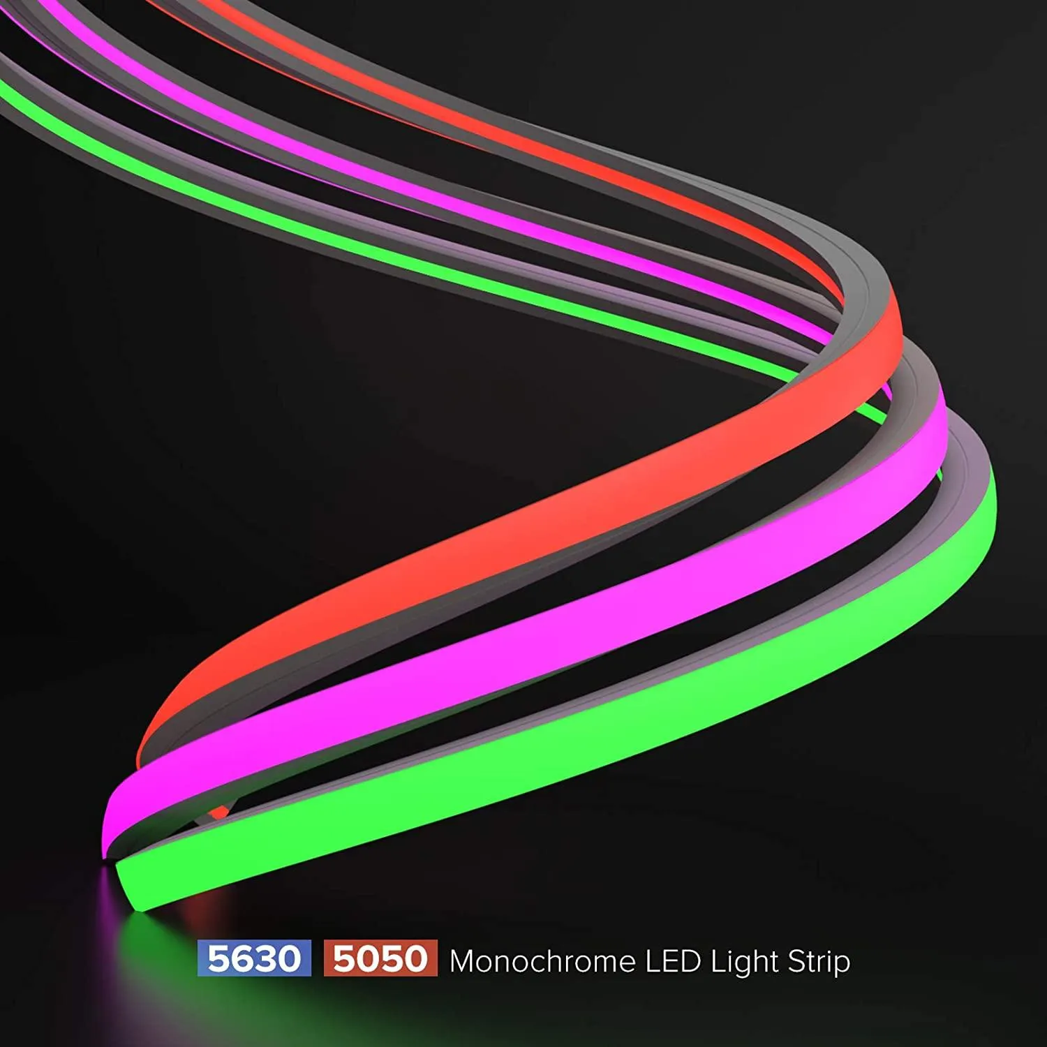 Black Silicone LED Neon Flex Tube Diffuser Body for LED Strip Light 16x16mm