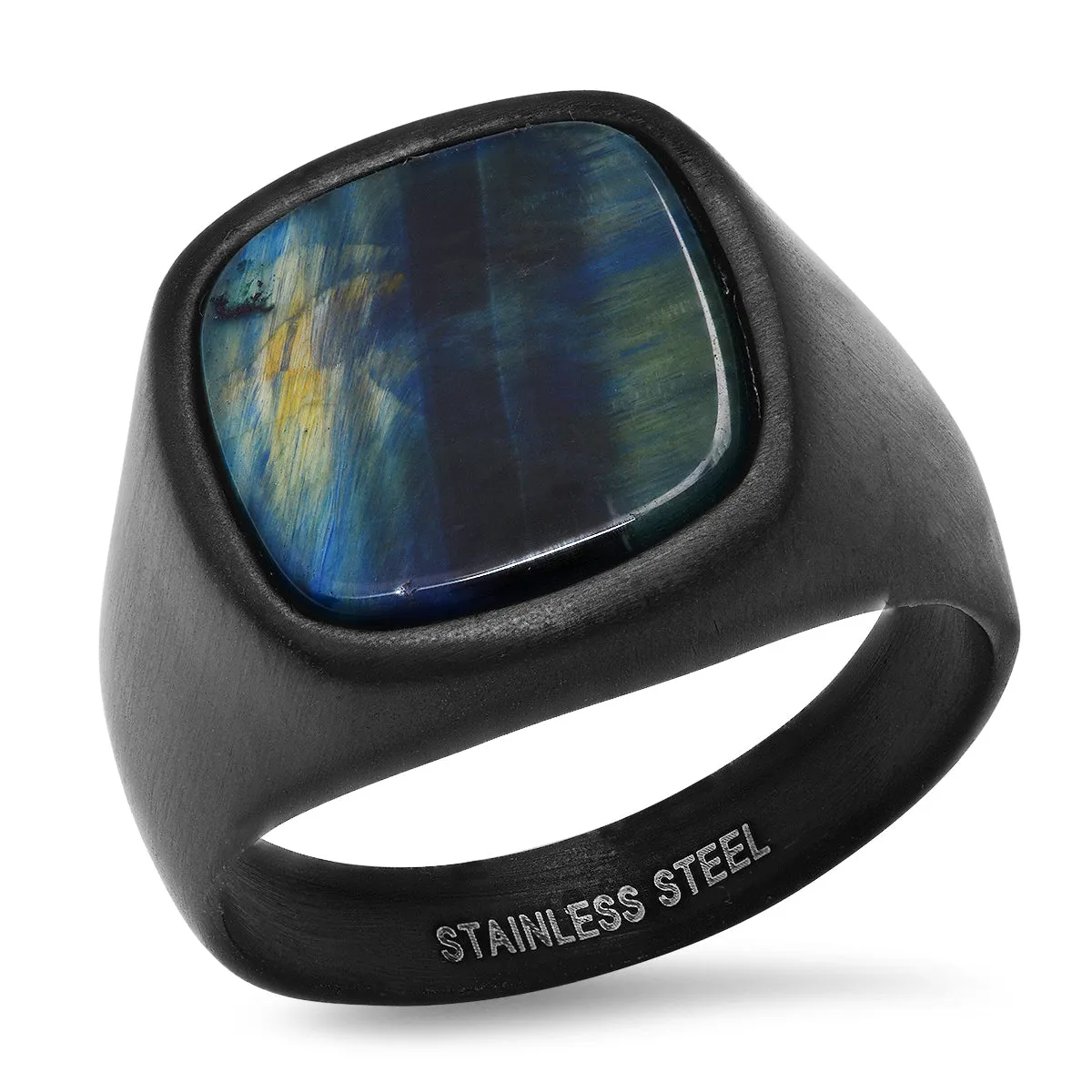 Blue Tiger Eye Statement Ring