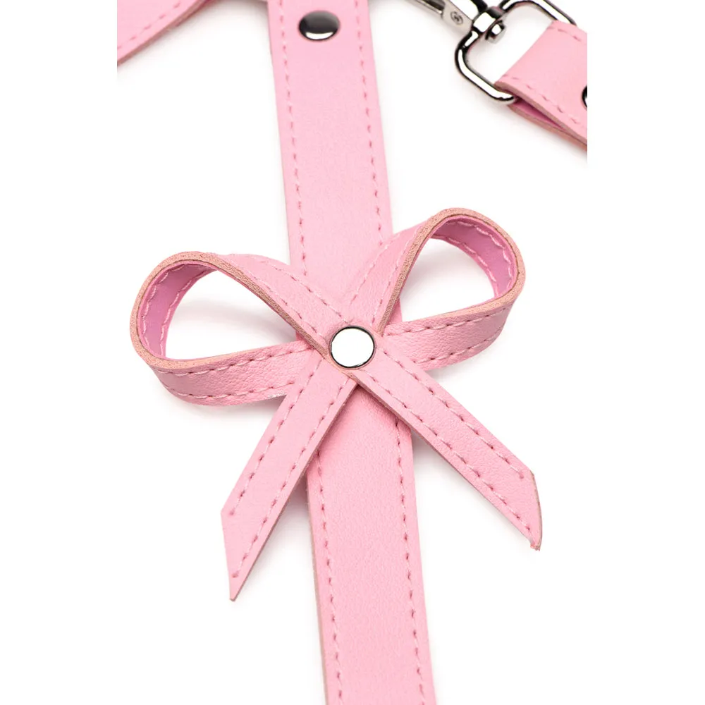 Bondage Harness W/ Bows - XL/2XL - Pink