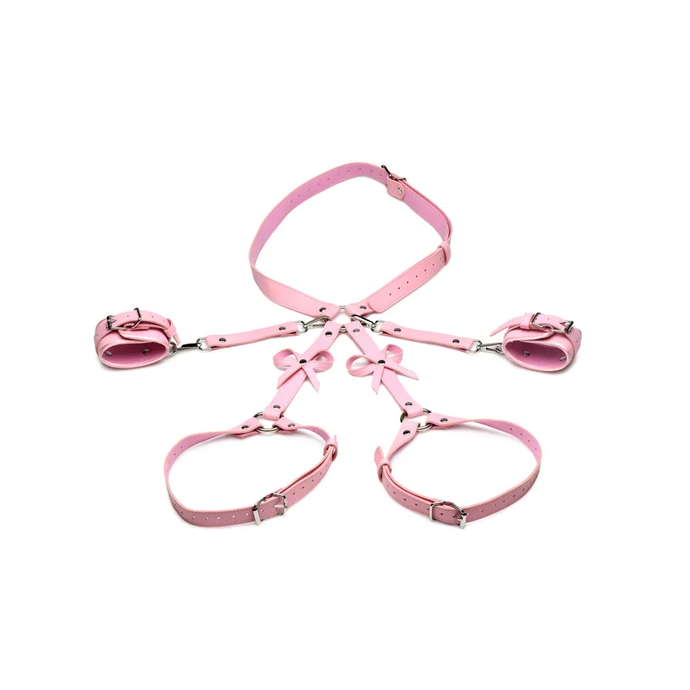 Bondage Harness W/ Bows - XL/2XL - Pink