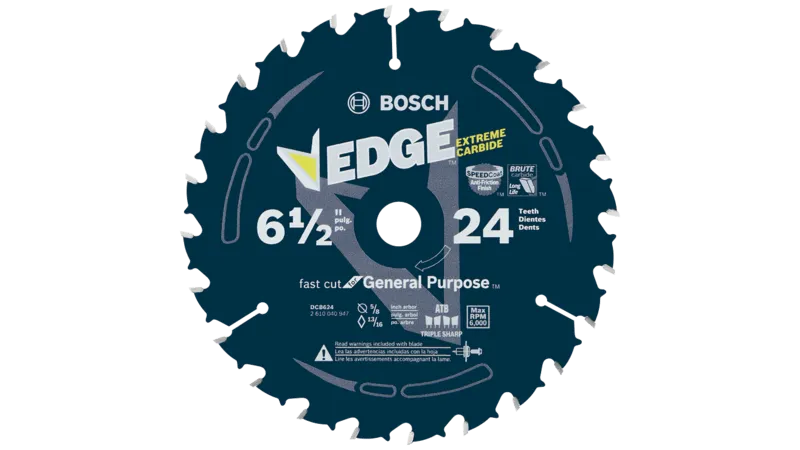 Bosch 6-1/2 In. 24 Tooth Edge Circular Saw Blade for General Purpose