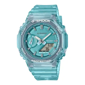 Casio G-Shock for Ladies' Metallic Translucent Design Series Carbon Core Guard Structure Blue Translucent Resin Band Watch GMAS2100SK-2A GMA-S2100SK-2A