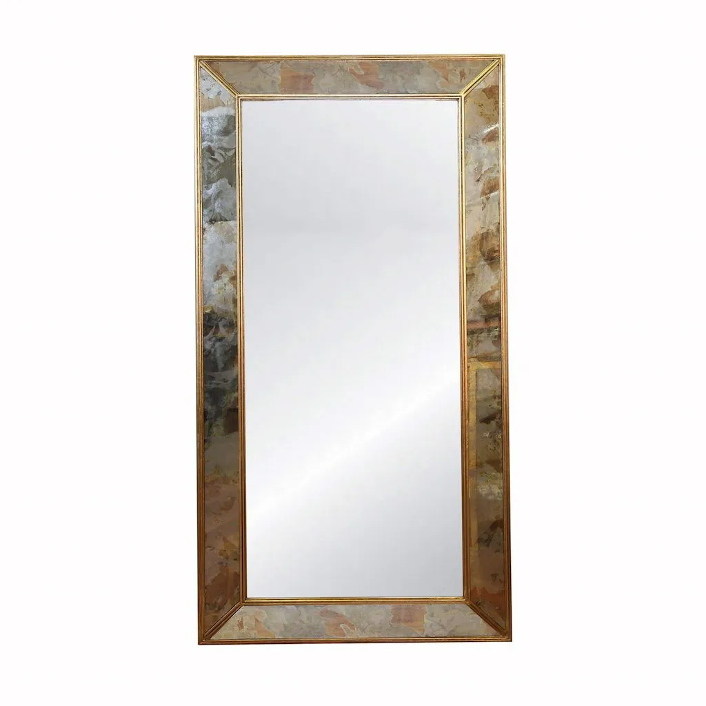 Dion Floor Mirror with Gold Leaf Edging