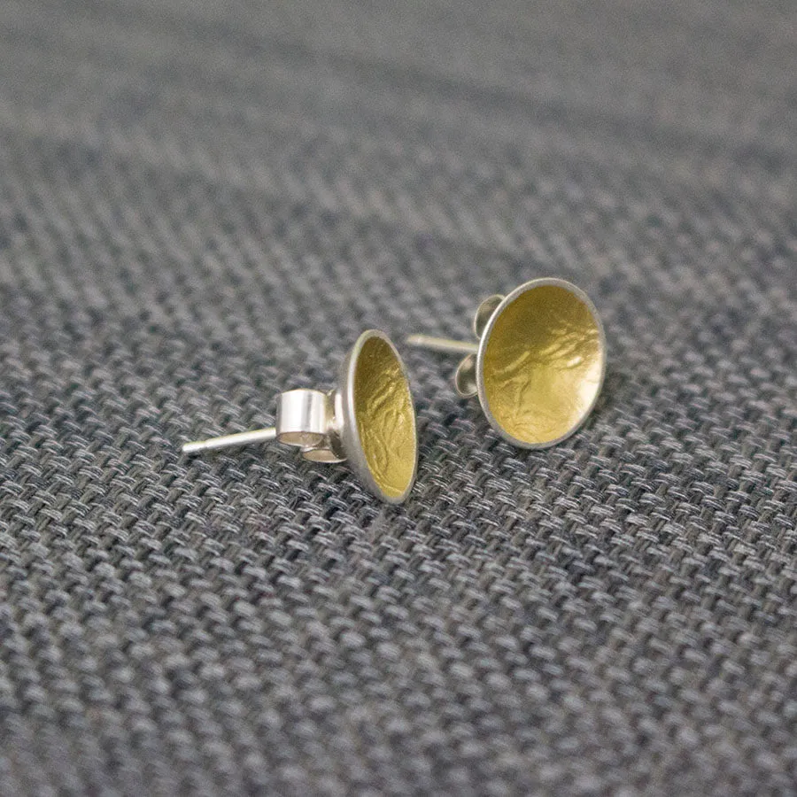 Golden Vines Cup Stud Earrings