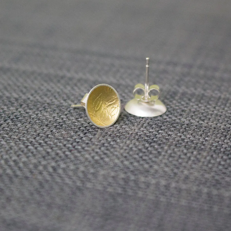 Golden Vines Cup Stud Earrings