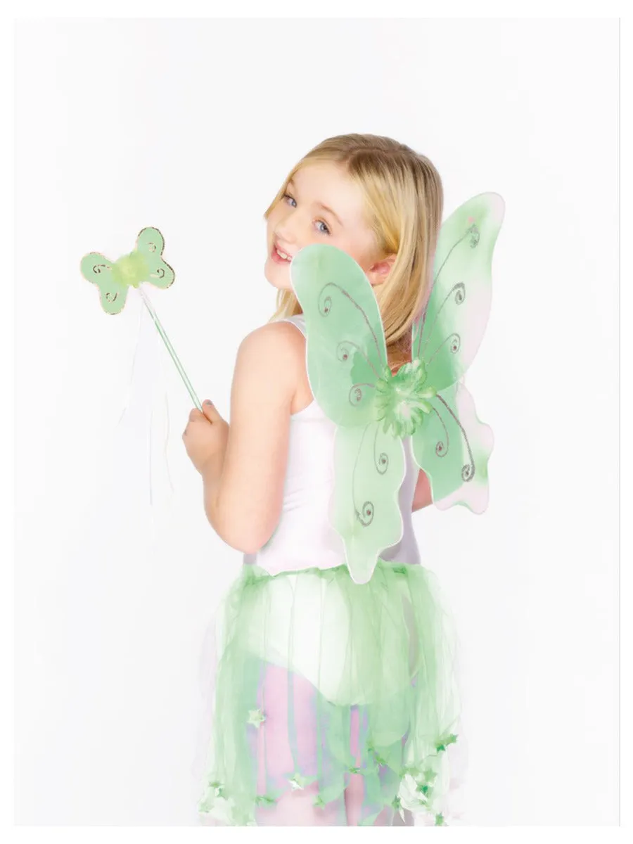 Green Butterfly Wings & Wand