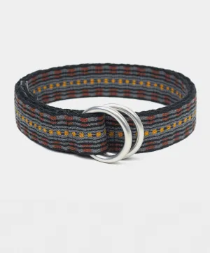 Guanábana Handmade Belt With Fringe   Round Buckle in Grey