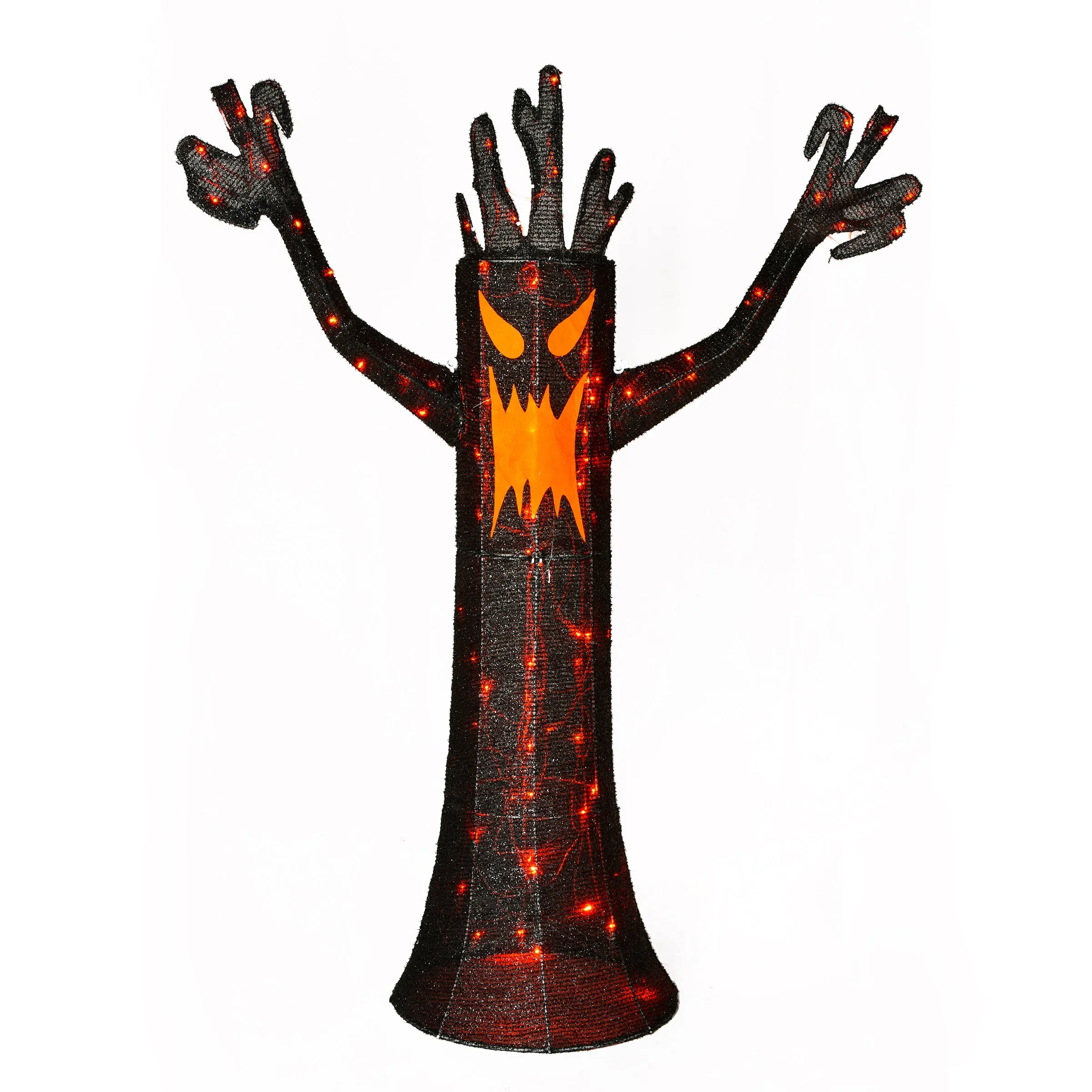 Halloween Lawn Decoration, Black, Spooky Tree, LED Lights, Plug In, 4 Feet