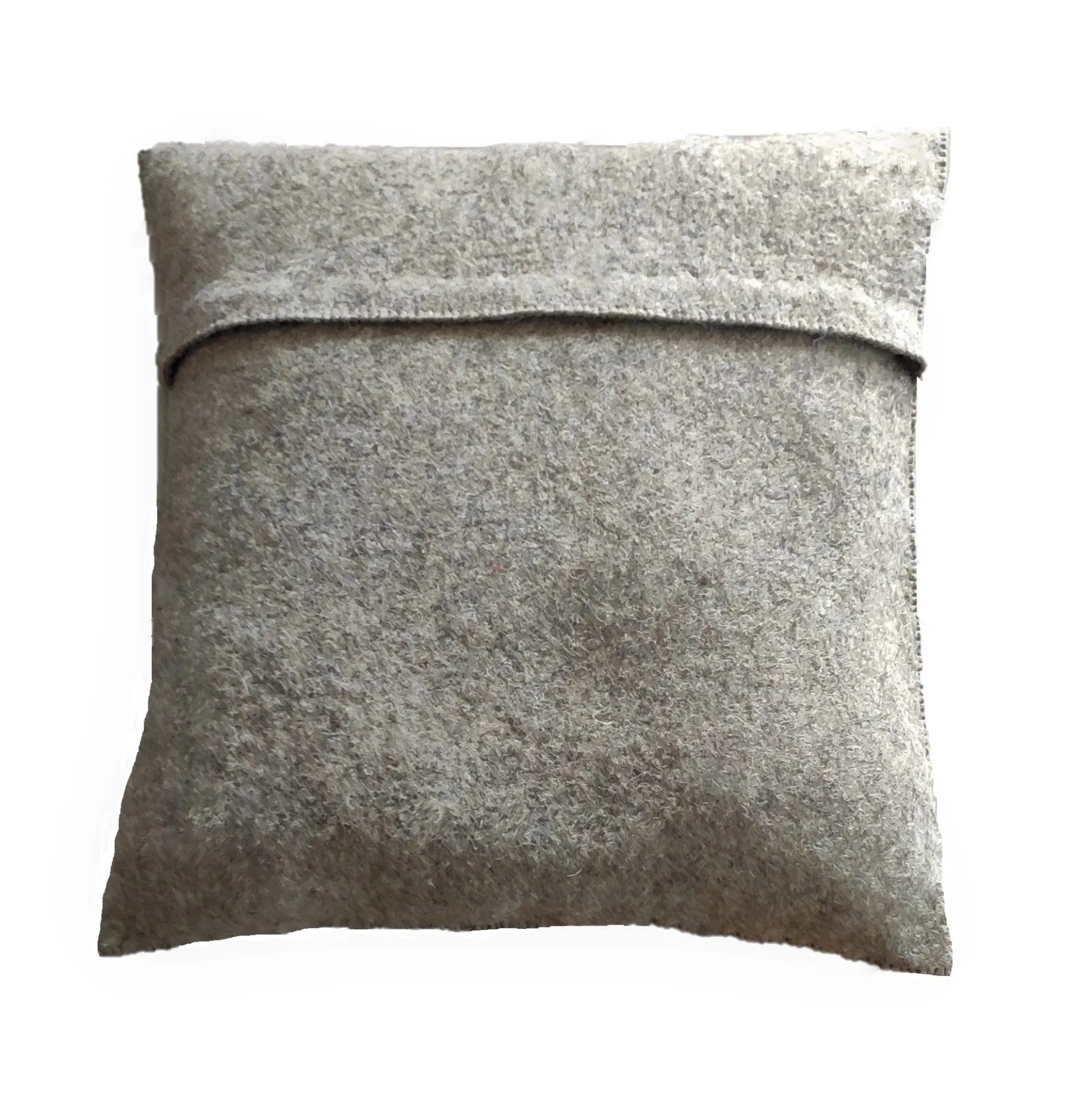 Hand Felted Wool Christmas Pillow - PEACE Wreath in Natural Gray - 20"