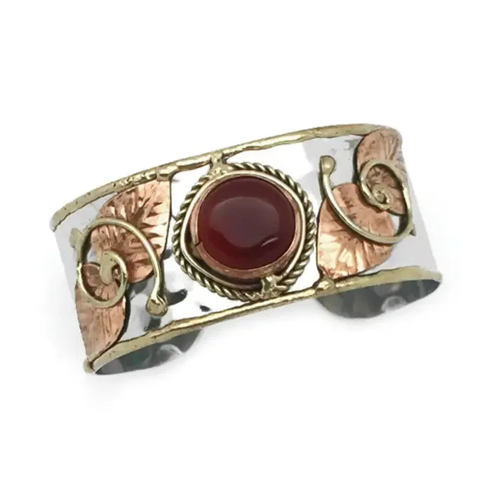 Janya Mixed Metal Cuff w/ Semi Precious Stone