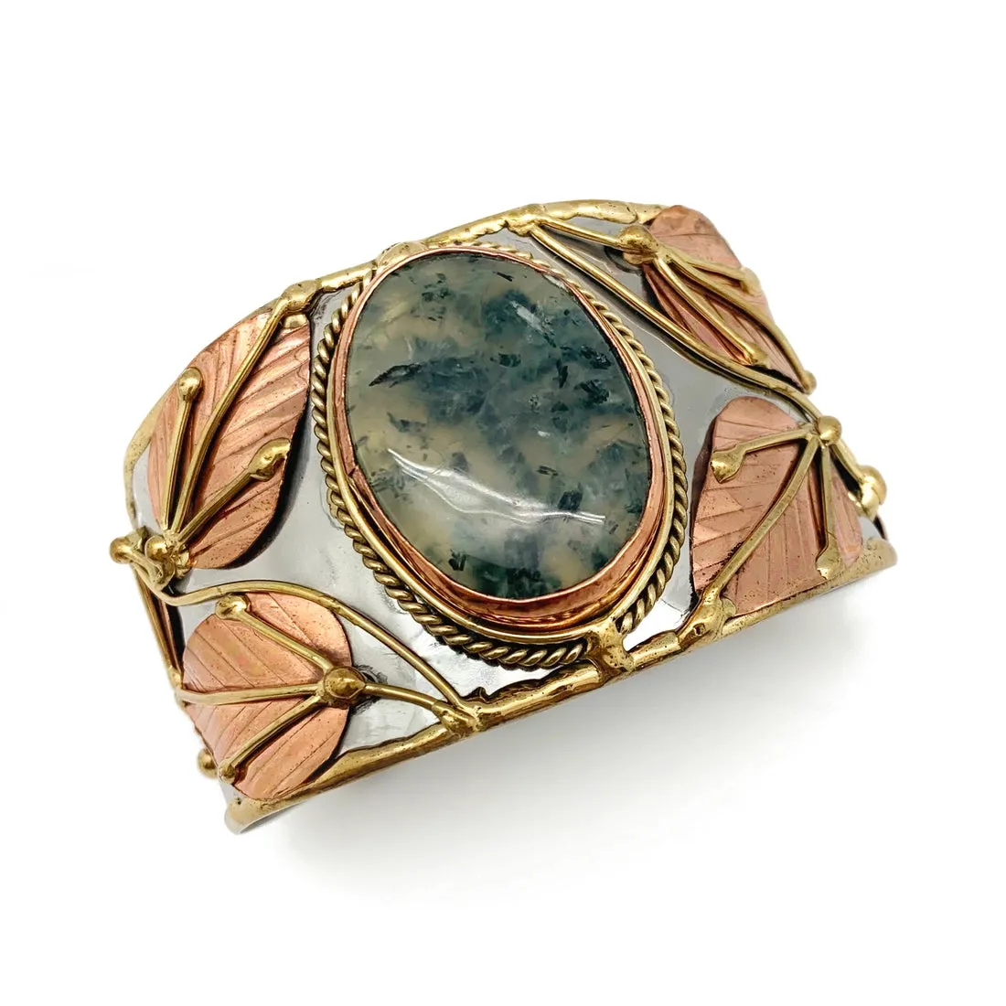 Janya Mixed Metal Cuff w/ Semi Precious Stone