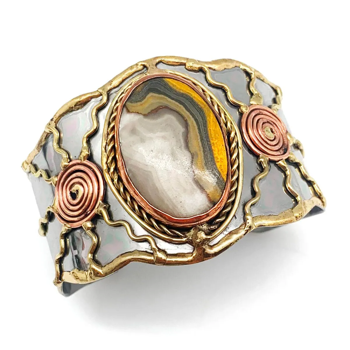 Janya Mixed Metal Cuff w/ Semi Precious Stone