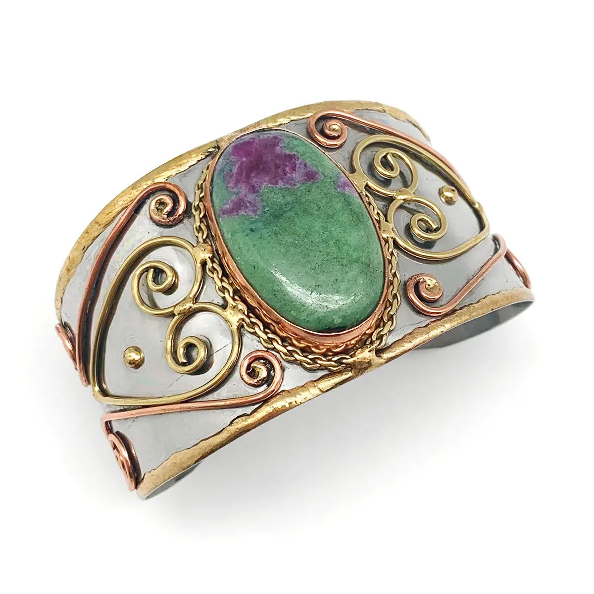 Janya Mixed Metal Cuff w/ Semi Precious Stone