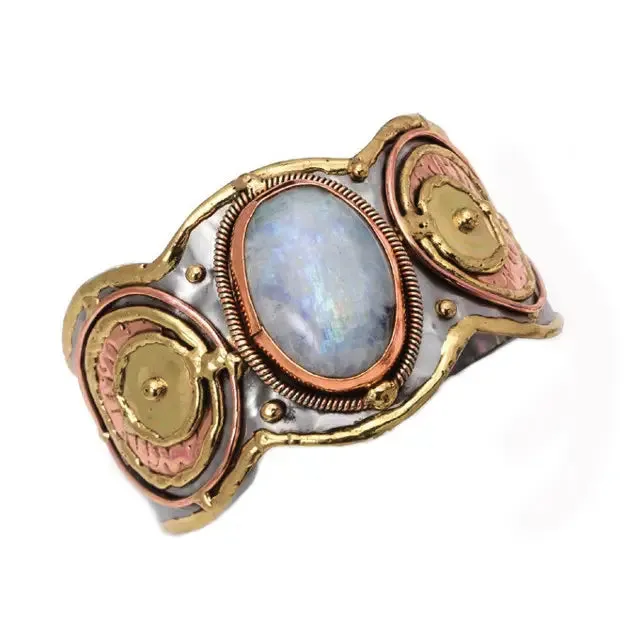 Janya Mixed Metal Cuff w/ Semi Precious Stone