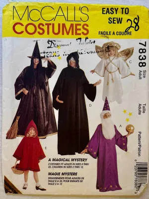 McCall's Costumes 7838 PARTIALLY CUT Adult Costumes Size S-XL