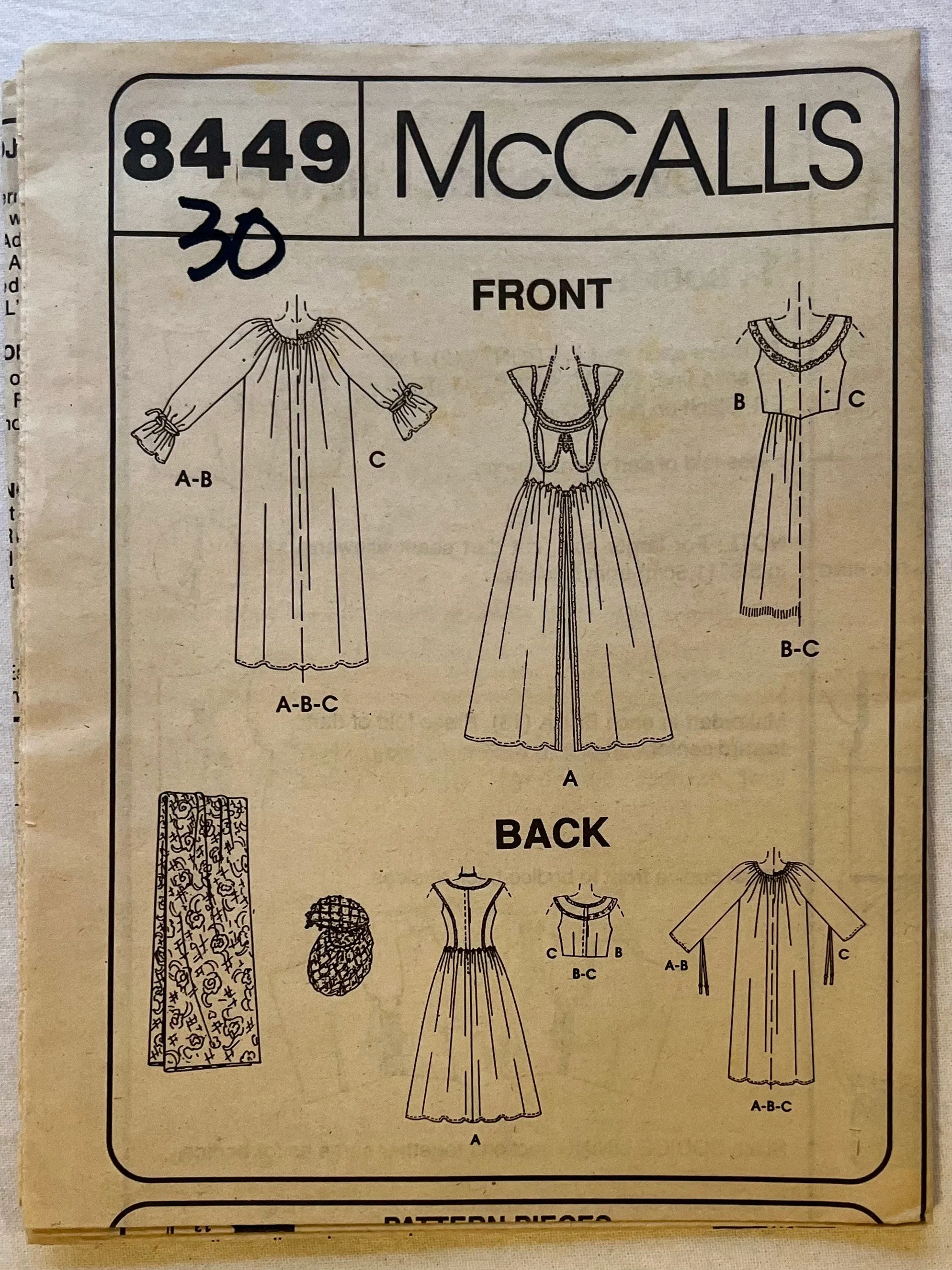 McCall's Costumes 8449 PARTIALLY CUT Costumes Size 10-12