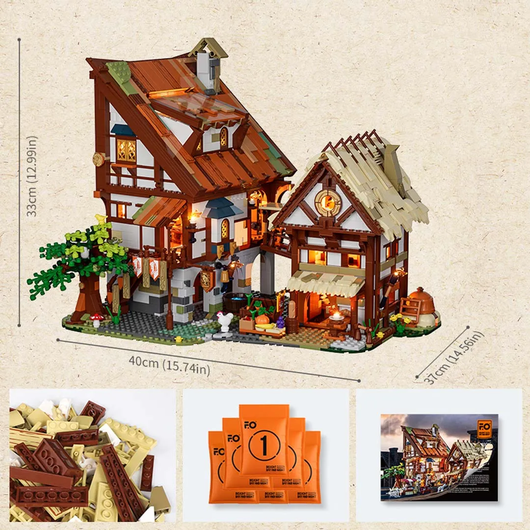 Medieval Market DIY Assembled Building Blocks Kits