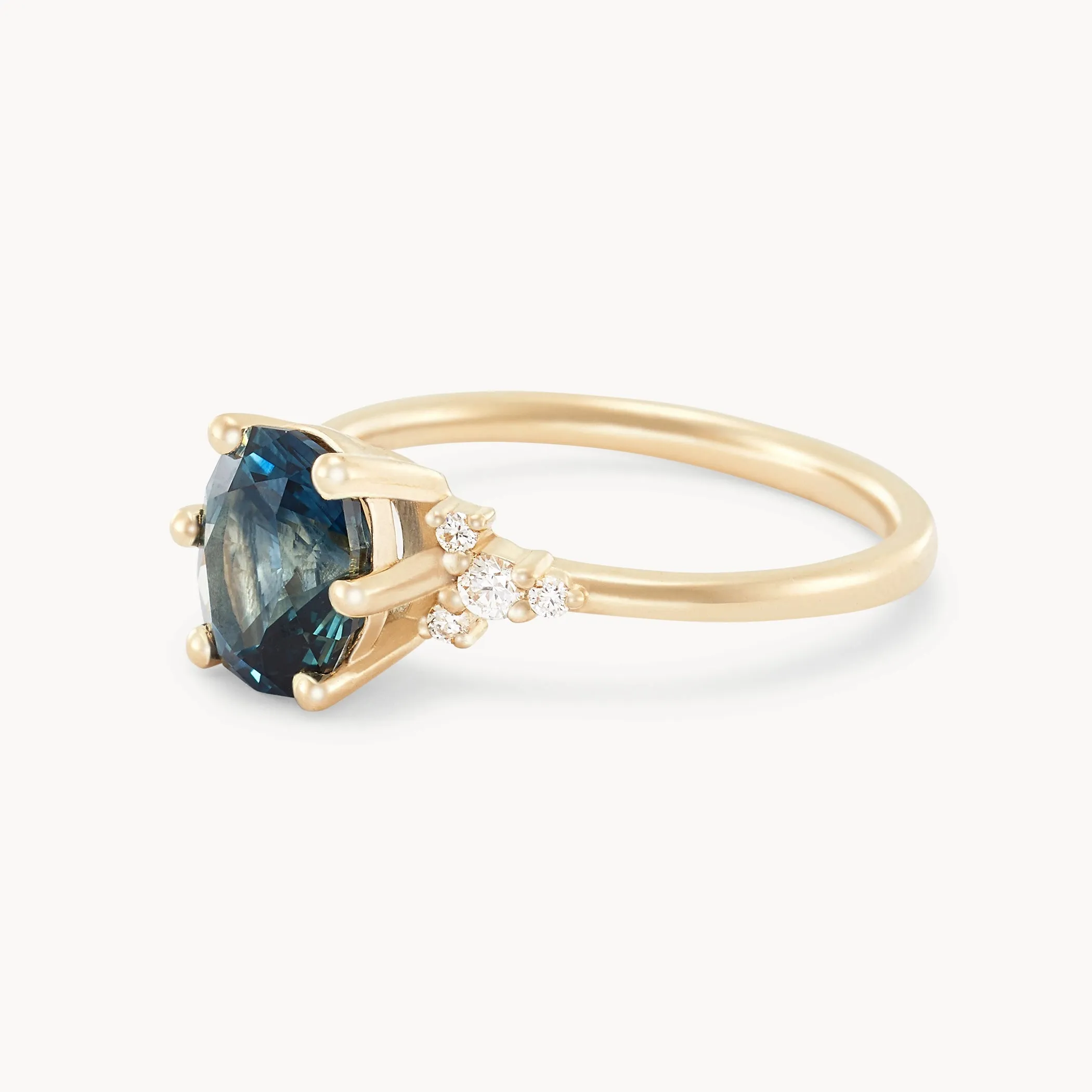 midnight garden one-of-a-kind - 14k yellow gold ring, blue sapphire AC