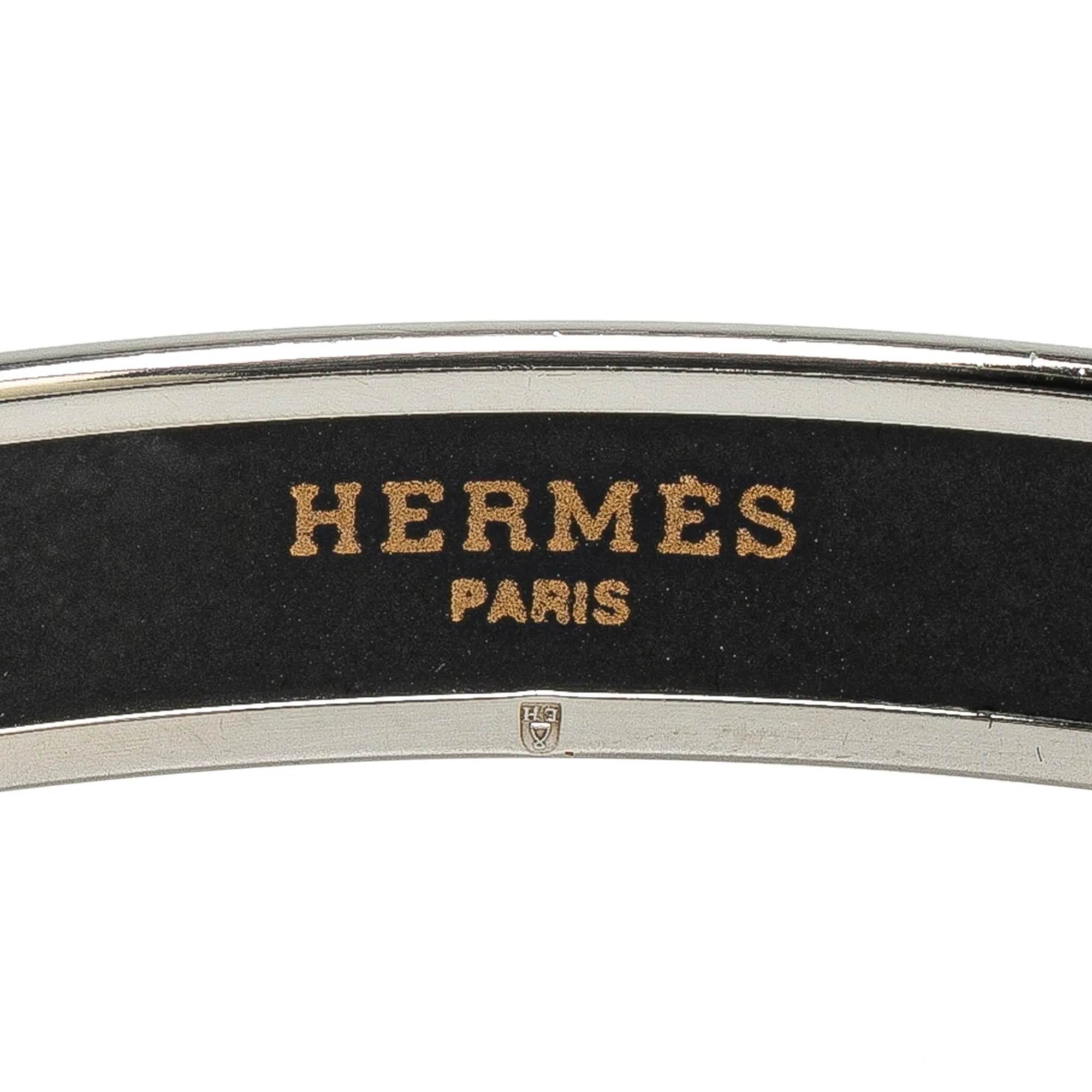 Red Hermès Narrow Printed Enamel Bangle 62 Costume Bracelet