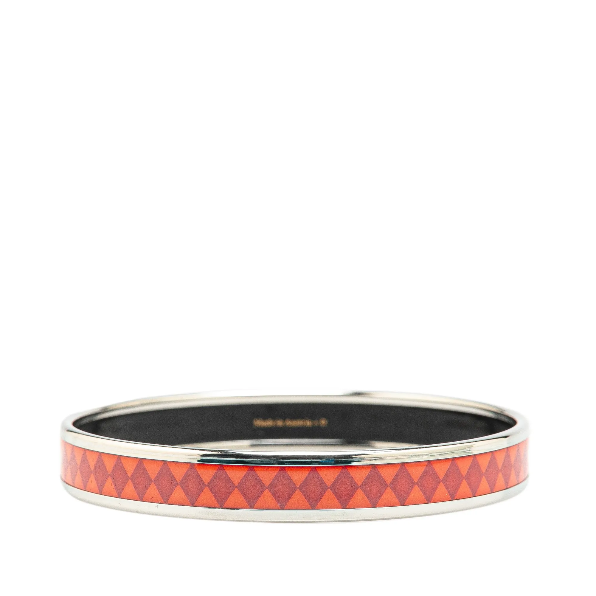 Red Hermès Narrow Printed Enamel Bangle 62 Costume Bracelet