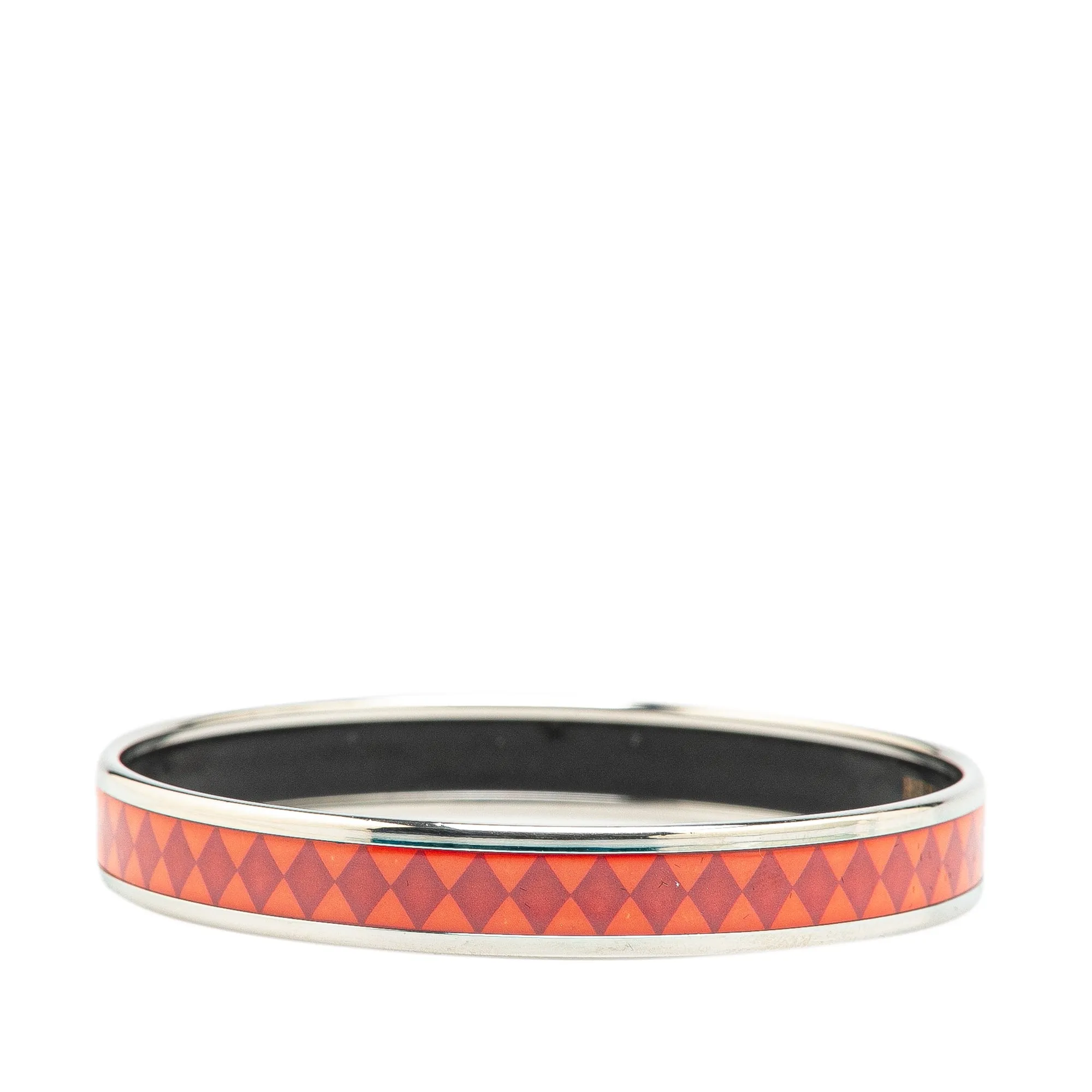 Red Hermès Narrow Printed Enamel Bangle 62 Costume Bracelet