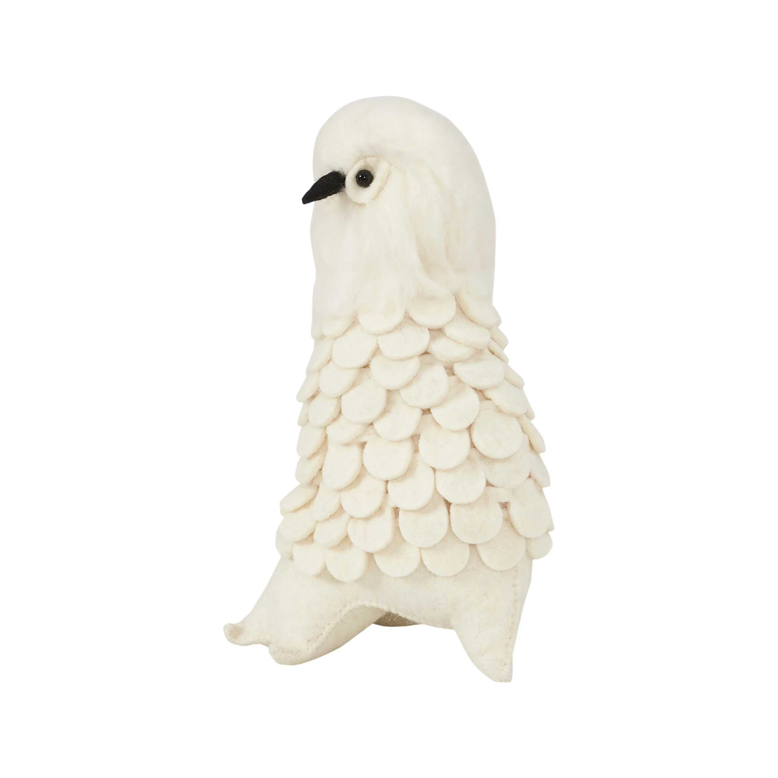 Snowy Owl Handmade Hand Felted Wool Christmas Tree Topper