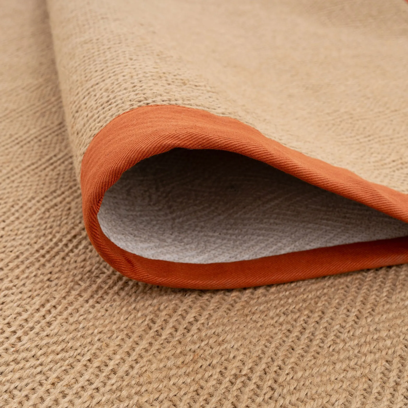 Terracotta Border Jute Rug - Juliette Rust