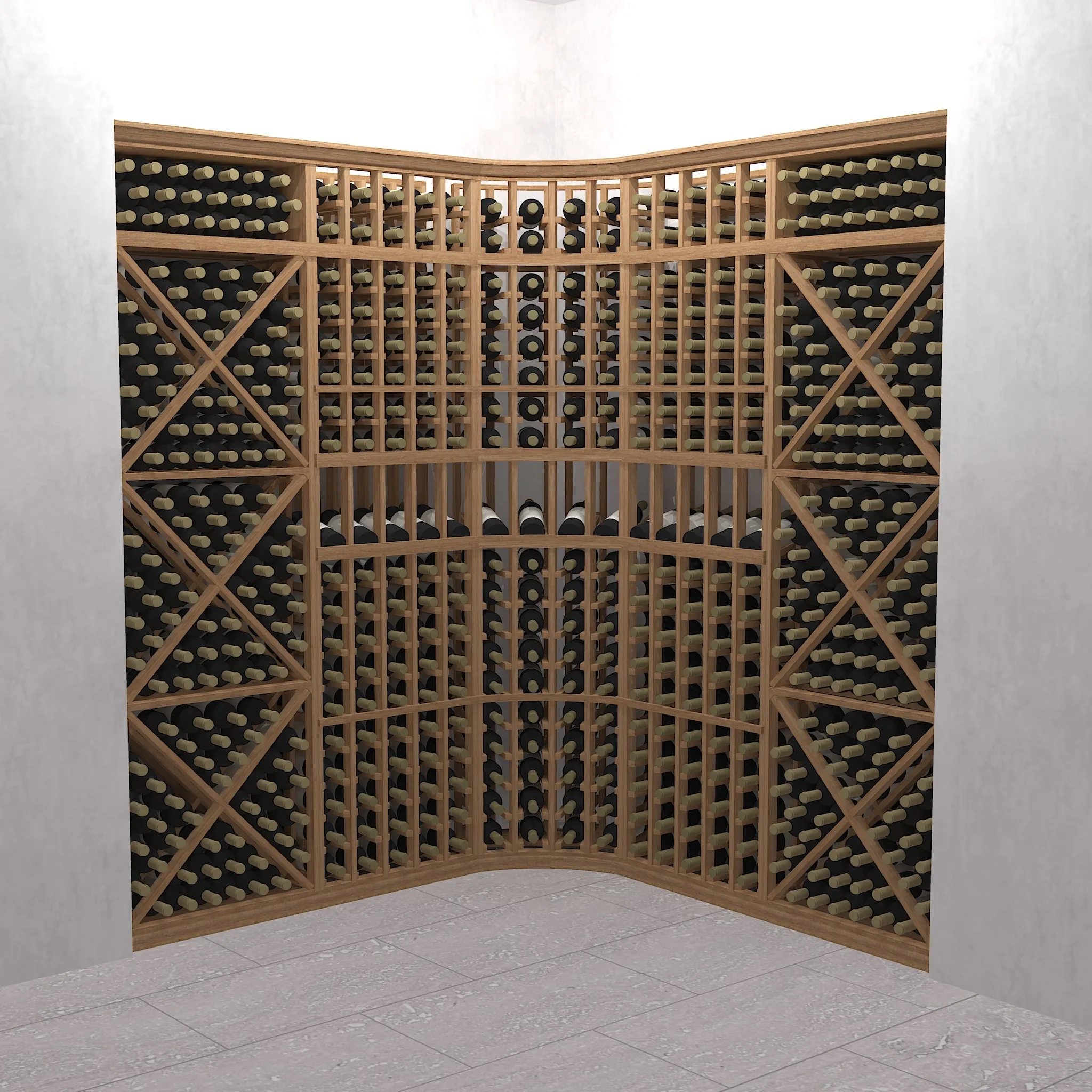 The Curve - 7 Foot Tall Precision Kit Wine Racking Display Set