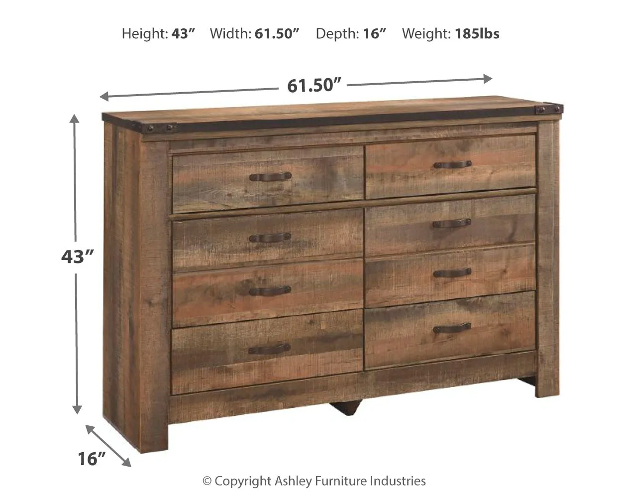 Trinell Queen Panel Headboard Bed with Dresser, Chest and 2 Nightstands