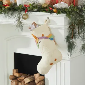 Unicorn Christmas Stocking in Hand Felted Wool, Handmade