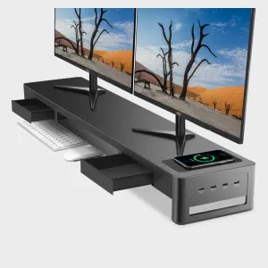 Vaydeer Upgraded Monitor Riser Stand with Dual Drawers