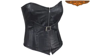 Women's Black Lambskin Leather Corset